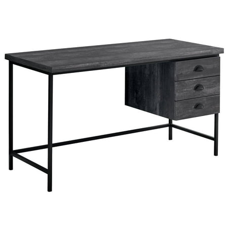 UPC: 0680796017514 | Computer Desk  Home Office  Laptop  Storage Drawers  55 L  Work  Metal  Laminate  Black  Contemporary  Modern