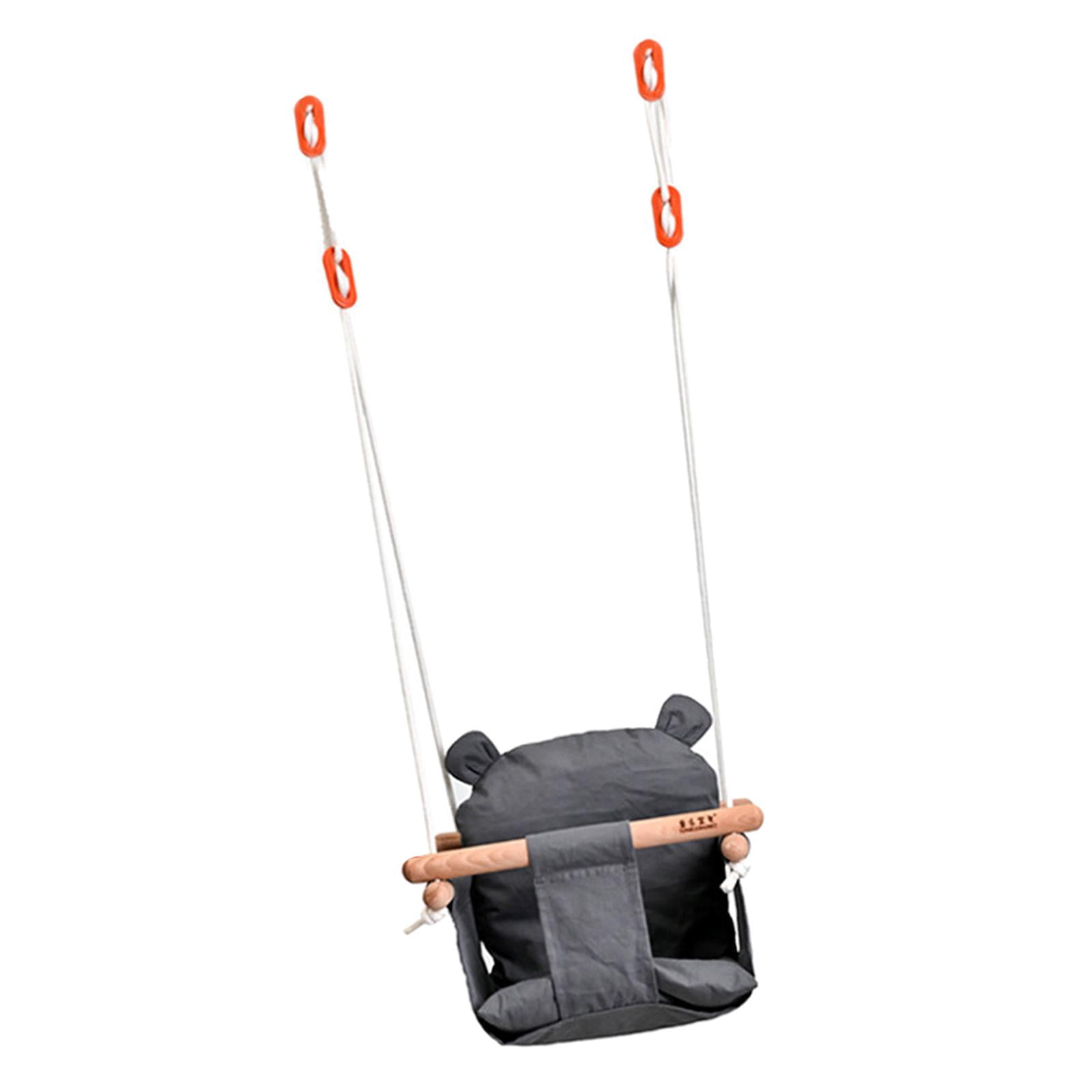 Canvas Baby Swing Seat High Back with Adjustable Chains Hanging Swing Seat Baby Swings for Indoor Playground Babies Toddlers