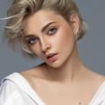 thumbnail image 4 of Mystigrey Jane .925 Sterling Silver Plated Rhodium Dual Necklace for Women, 4 of 5