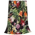 thumbnail image 2 of Fotbe Watercolor Tropical Flowers Manta de Franela Acolchonada con Estampado, Súper Suave y Esponjosa, Extra Grande para Sofá, Cama, Uso Todo el Año-60"x50", 2 of 7