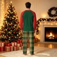 thumbnail image 5 of Onlypjs Family Christmas Pajamas Matching Sets, Merry Christmas Raglan Tops with Plaid Pants, Holiday Lounge Sets for Couples, Women and Men, 5 of 5