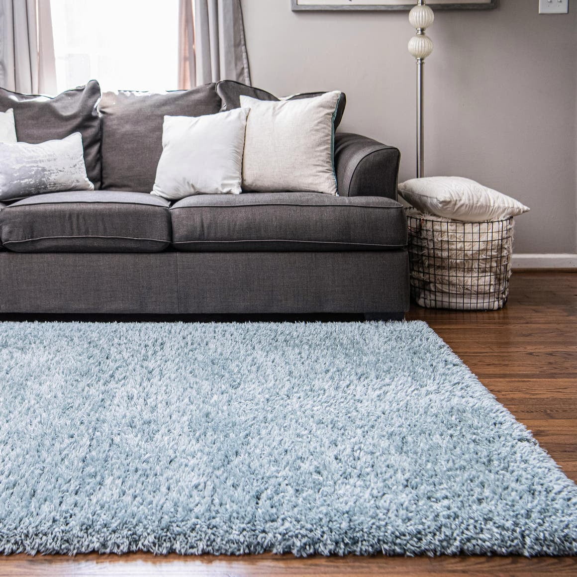 Infinity Collection Solid Area Rug, Slate Blue Area Rug