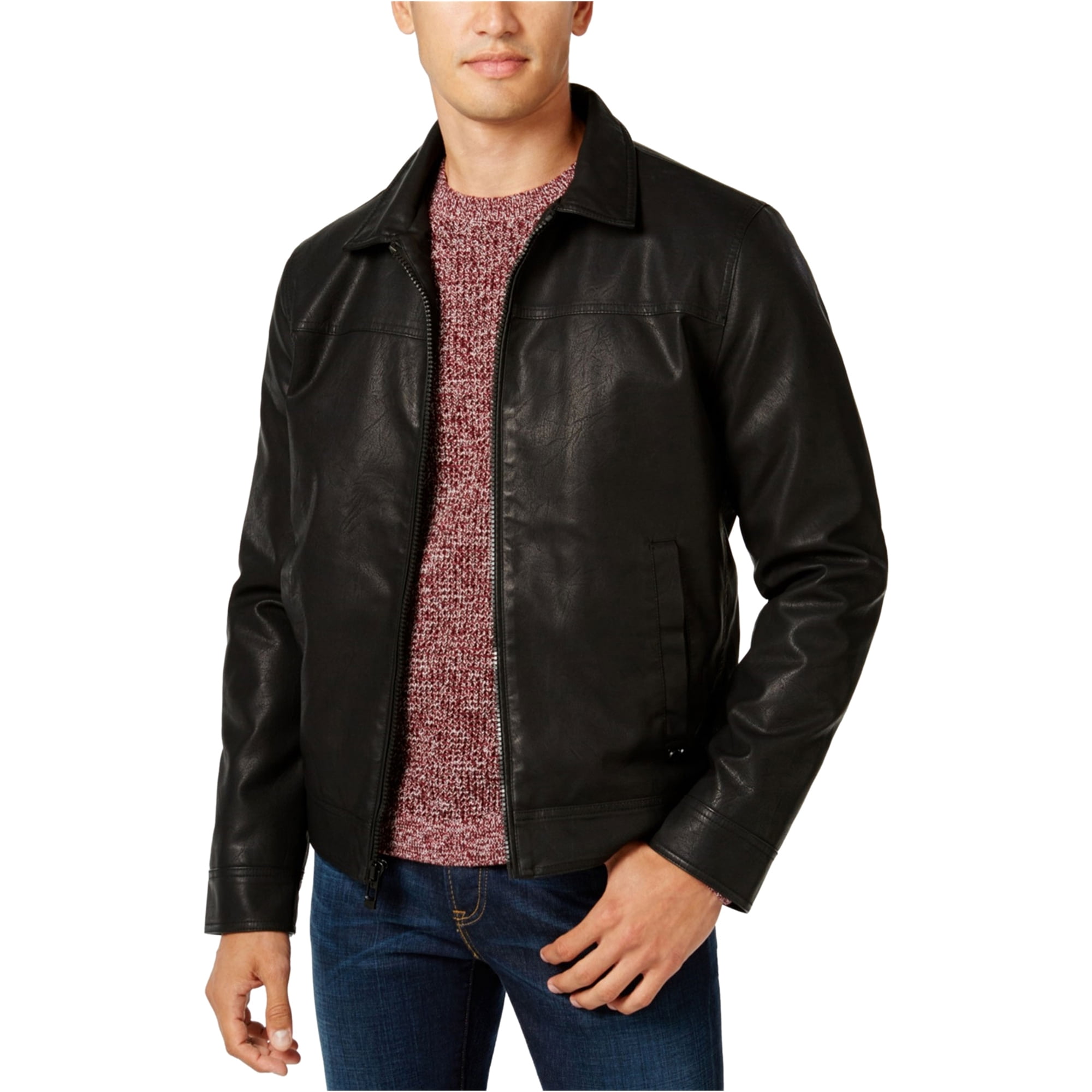 calvin klein leather coat