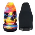 thumbnail image 6 of XYZCANDO Anti-Slip Automotive Seat Protector Cover SUV Truck Sedan, Elastic Soft Car Seat Covers 2pc Polyester Tropical Sunset View, 6 of 10
