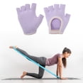 thumbnail image 4 of Unique Bargains Yoga Gloves Durable Fingerless Pilates Gloves One Size Purple, 4 of 5