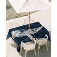 thumbnail image 3 of 54x80 Inch Outdoor Tablecloth with Umbrella Hole Zipper Rectangle Ocean Whale Blue Rectangular Tablecloths Outside Waterproof Summer Vintage Sea Wooden Grain Patio Table Cloth Cover for Picnic Party, 3 of 8