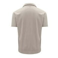 thumbnail image 6 of Men's Corduroy Solid Color Stand Collar Short Sleeve Ribbed Sweatshirt, Spring Summer Casual Pullover,Beige,XL, 6 of 8