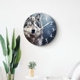 thumbnail image 4 of 10 Inch Wall Clock Battery Operated Silent Clock Decorative for Office, Kitchen, Outdoor, Living Room，Wolf on Snow Winter Landscape with Snowflake Elegant, 4 of 4