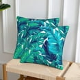 thumbnail image 3 of Tropical Leaves Blue Throw Pillow Cover 18x18 in Sets of 2 Green Palm Leaf Pillow Case Farmhouse Modern Decor for Couch Sofa Living Room Cushion Indoor Outdoor Home Decoration, 3 of 5