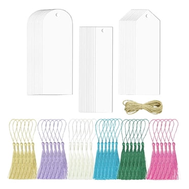 GUOOL 36 Count Unfinished Acrylic Bookmark DIY Set Waterproof for Key Rings,
