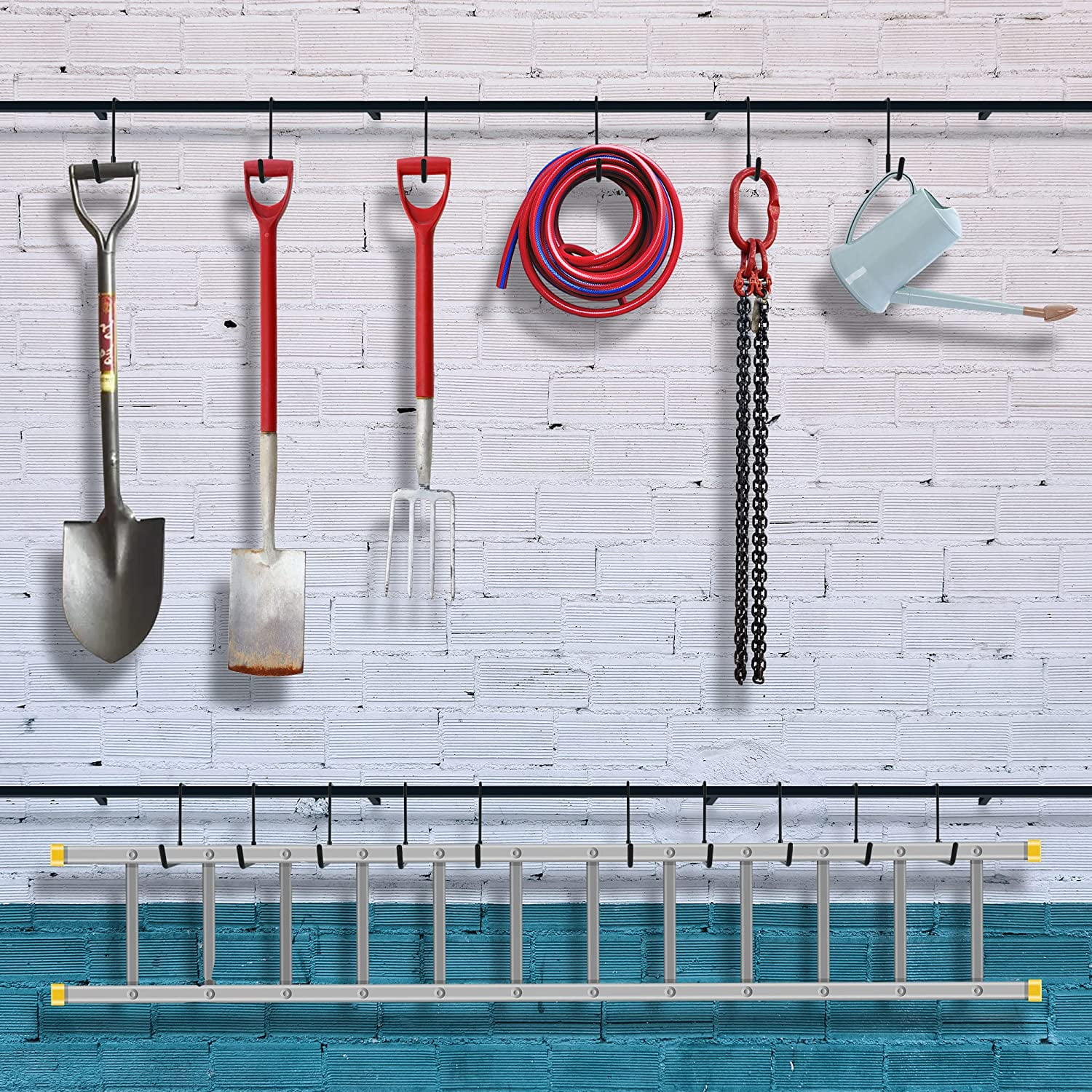 4 Pack Garage Hooks Heavy Duty Large S Hooks for Hanging No Drill Utility Hooks for Ladder Bike Storage Rafter Hanger Garden Tool Organizer 4pcs Black Garage Hook Walmart