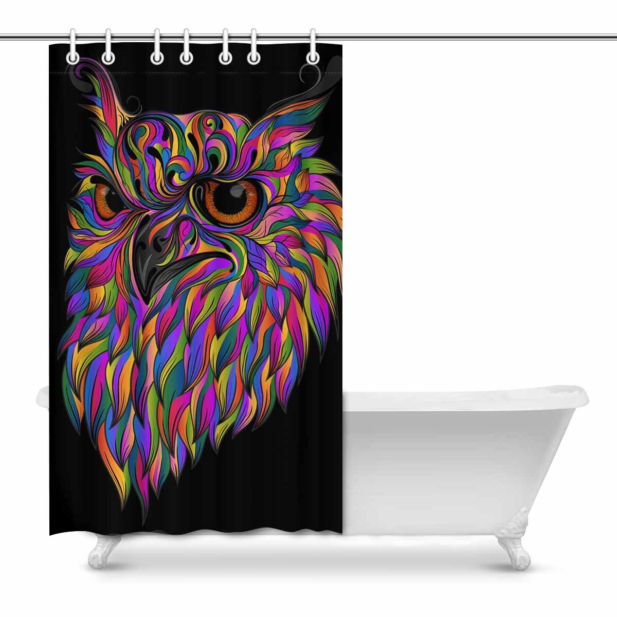 Pop Boho Owl Art Decor Bathroom Shower Curtain 48x72 Inch Walmart Canada