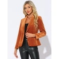 thumbnail image 2 of DARING DIVA Women's Velvet Office Coat Solid Shawl Collar Blazer XL Orange, 2 of 6