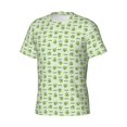 thumbnail image 3 of Yiaed Green Avocado Print Mens Short Sleeve Tight Fit T-Shirt, Crewneck Casual Tee-Small, 3 of 5