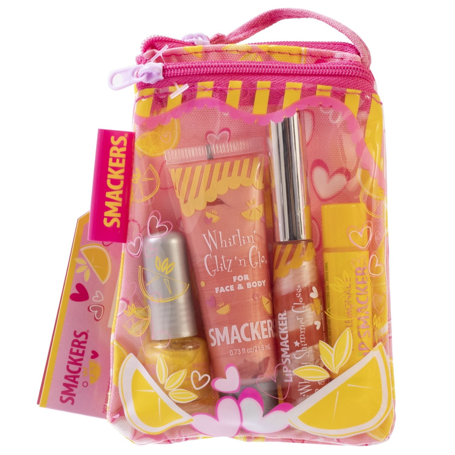 Pink Lemonade Glam Bag, Lip balm makeup glam bag