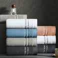 thumbnail image 1 of Toalla de baño suave absorbente - Fibra gruesa de poliéster, 74x34 cm, blanco/gris/gris oscuro/naranja/azul, 1 of 6