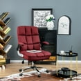 thumbnail image 3 of Gymax Chaise de Bureau Grande et Haute Dossier Réglable Pivotante avec Accoudoirs Rabattables, Rouge (Ensemble de 1), 3 of 10