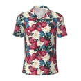 thumbnail image 2 of Daiia Beautiful Flower Pattern Men’s Polo Shirts,Solid Deck Shirt,Classic Fit, Breathable Cotton Polo for Casual and Sport Wear-X-Large, 2 of 9