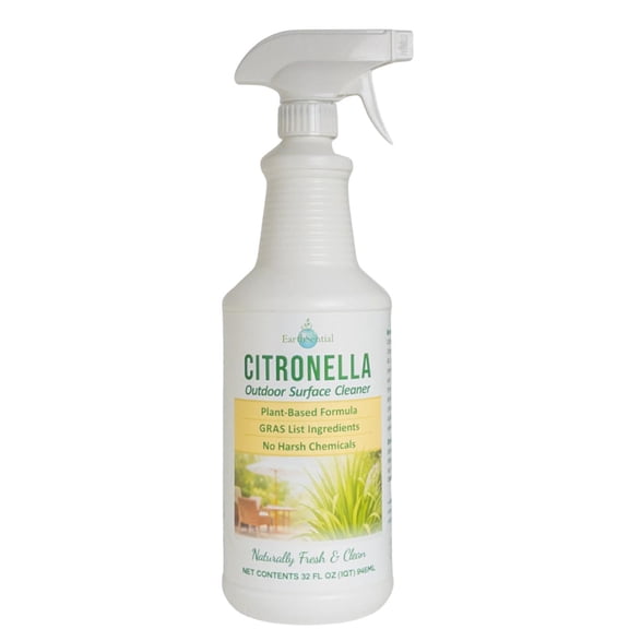 EarthSential Citronella Outdoor Surface Cleaner, Plant-Based Patio & Deck Cleaner, Outdoor Furniture Wash, Made with Citronella Essential Oil, No Synthetics, 32 oz Spray