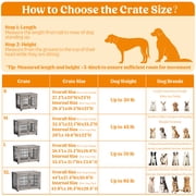 GIKPAL 38-Inch Dog Crate With Wooden, 2 Door Heavy Duty Indoor Dog Cage with Pads and Wheels for Medium to Large Dogs up to 70 lbs