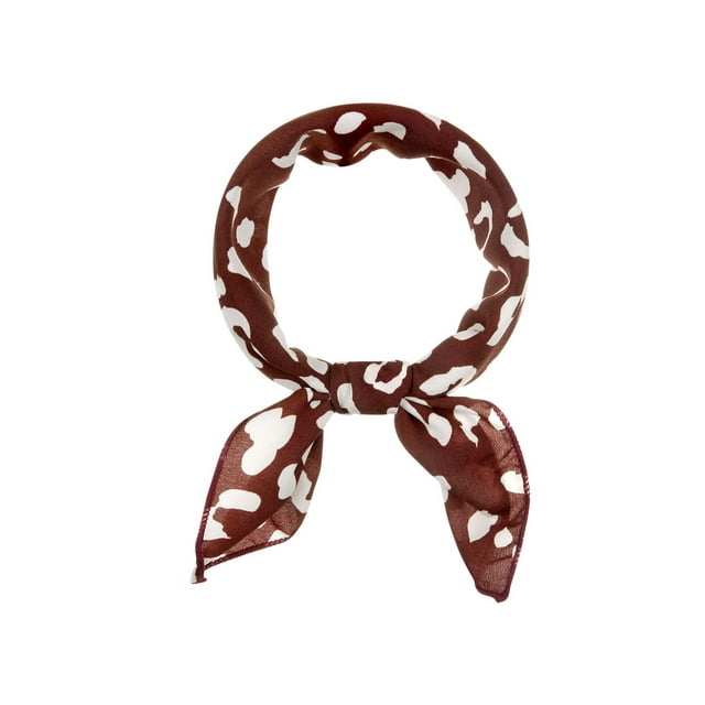 INSPIRE CHIC Foulard Carré à Imprimé Léopard pour Femme Fichu Foulard de Cou Mouchoir Rouge Vin
