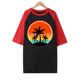 thumbnail image 4 of Tops con estampado de sol de playa de manga corta de ocio con cuello redondo de verano para mujer OAVQHLG3B Store  lin121212, 4 of 5