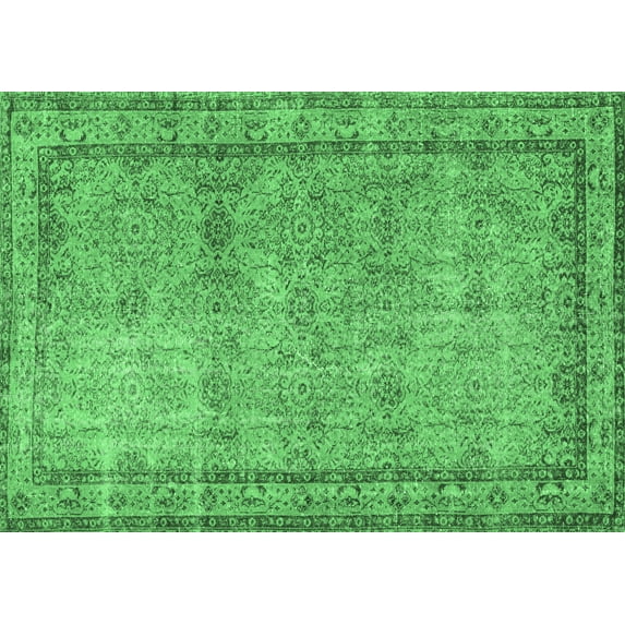 Ahgly Company Indoor Rectangle Persian Emerald Green Traditional Area Rugs, 4' x 6'