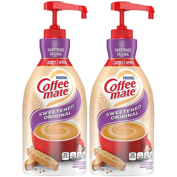 Nestle Coffee mate Coffee Creamer, Sweetened Original, Liquid Pump