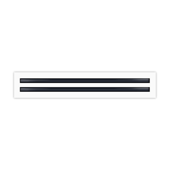 BUILDMART - 24" Linear Slot Diffuser - 2 Slot - Double Slot - White Decorative Air Vent - Modern AC Vent Cover for Ceiling, Walls & Floors - Texas Buildmart