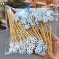thumbnail image 7 of Christmas Santa Snowman Elk Bamboo Skewer Cocktail Picks Topper Supplies Disposable Party Toothpicks Food Dessert, 7 of 7