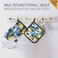 thumbnail image 4 of Yayeee Oven Mitts and Pot Holder Set of 2 Heat Resistant Kitchen Gloves Baking Hot Pad, Cartoon Lemon Leaves, 4 of 5
