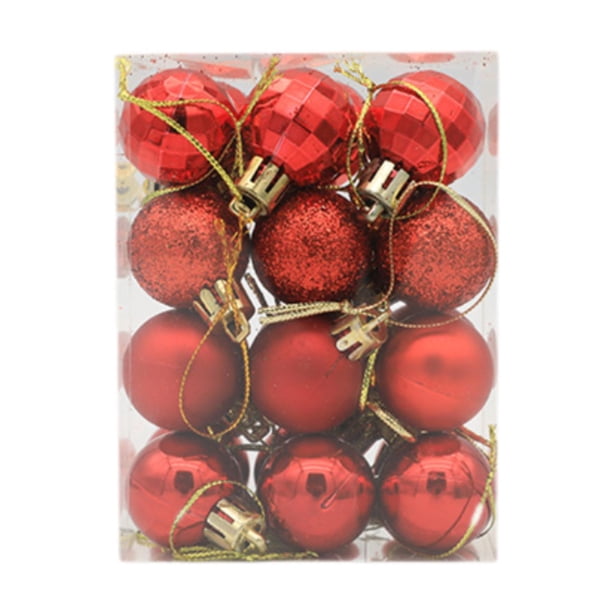 Adornos navideños colgantes BLESIY 24 piezas bolas decorativas de Navidad para aniversario puerta y fiesta Rojo