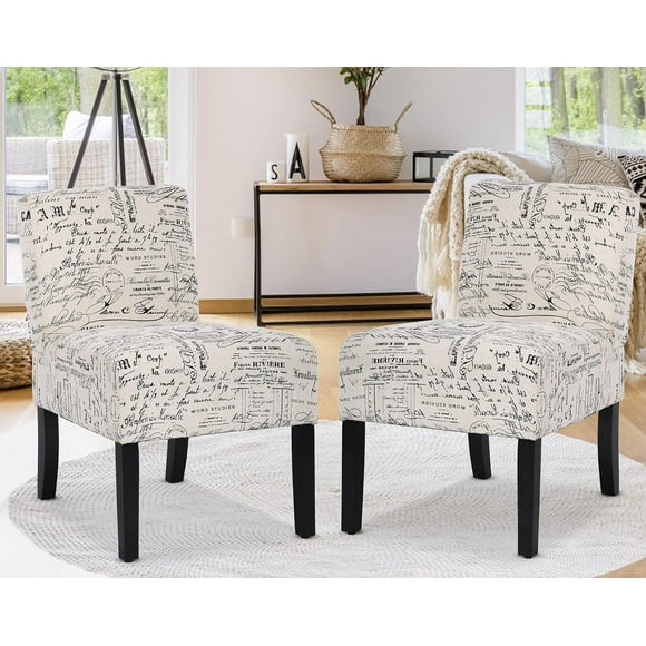 NiamVelo Chaises d'Appoint, Design Moderne, Salon, Enfants, Blanc, Chaises de Salle à Manger Sans Accoudoirs, Rembourrées Confortables, Ensemble de 2