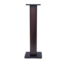 36" Premium Bookshelf Speaker Stands - Sand Fillable Black Walnut HDF Stands for Surround Sound (55lbs Capacity, 9.3x7.3" Tray, Anti-Slip Base)