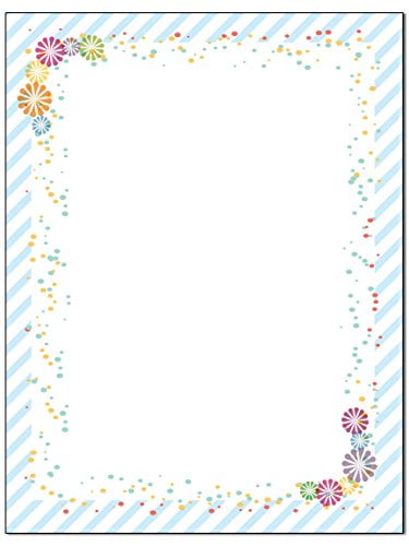 Fun Border Stationery - 8.5 x 11-60 Letterhead Sheets - Border Letterhead (Fun Border) - B6502