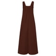 thumbnail image 3 of GJSYRH Girls Casual Jumpsuits Spaghetti Strap Sleeveless Loose Romper Long Pants with Pockets Kids Clothes Brown 7-8 Years, 3 of 4