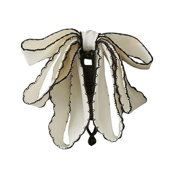 Elegant Korean Bow Banana Hair Clips for Women - Ponytail and Thick Hair Accessories