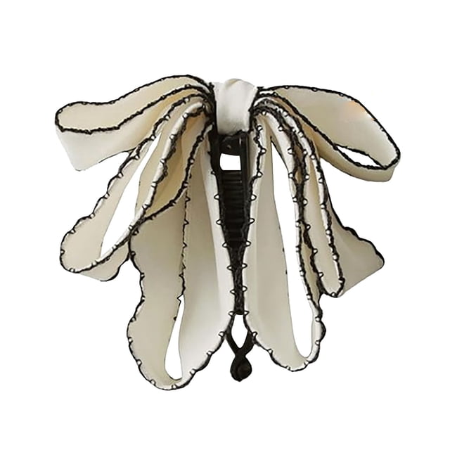 Lazo para el pelo tipo banana para mujer, lazo coreano para coleta, banana para coleta, para cabello grueso, accesorios (blanco)