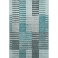 thumbnail image 2 of Addison Rugs Mayfield Washable Transitional Striped Teal Rectangle Rug, 5' x 7'6", 2 of 6