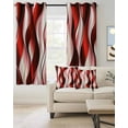 thumbnail image 2 of Ombre Red Lines Blackout Curtains 90 Inches Length, Abstract Water Ripple Gradient Color Window Treatment Thermal Insulated Drapes for Bedroom Living Room 2 Panels 104x90 Inches, 2 of 8