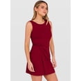 thumbnail image 6 of ANRABESS Womens Summer Dresses 2026 Bodycon Sleeveless Romper Skort Twist Waist Night Out Vacation Mini Dress Built in Shorts Deep Red Small, 6 of 8