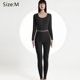thumbnail image 2 of Ropa interior térmica para mujer Conjunto de pijama de capa base con forro polar para clima frío - Negro, 2 of 6