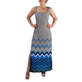 thumbnail image 2 of Womens Boho Maxi Striped Chevron Print Scoop Neck Tank Dress, 2 of 8