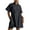Black, variant on ZQUUVOU Women's Summer Dress Short Sleeve Comfortable Knee Length Outfit Daily Zip Collared Shirt Dress Black