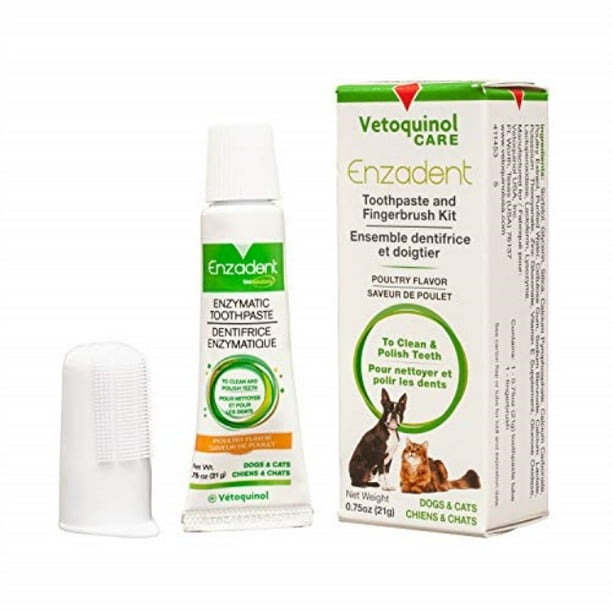 Free shipping on any order. vetoquinol enzadent enzymatic toothpaste kit fingerbrush for cats dogs 75oz poultry flavor oral dental care kit removes plaque polishes