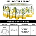 thumbnail image 2 of Lemon Round Tablecloth 60 inch, Yellow Citrus Fruit Summer Flower Table Cover, Vintage Style Wrinkle Free Circular Table Cloth for Kitchen Dining Party Holiday Decor, 2 of 6