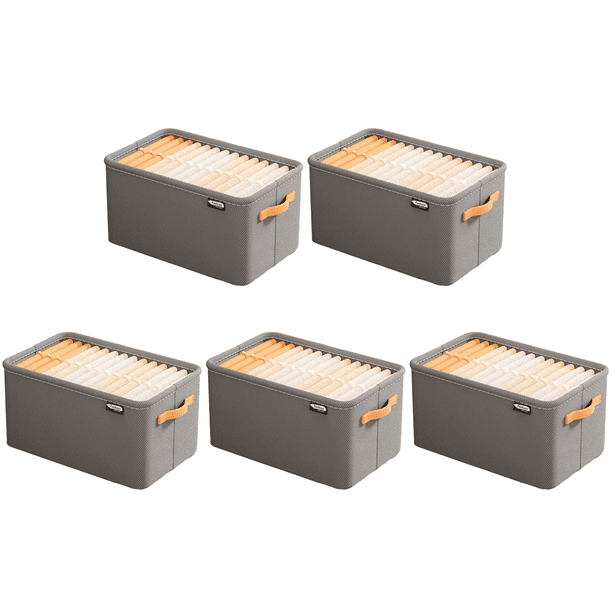 Organizador de sujetador de almacenamiento Organizador de jeans plegable Hogar (l) gris 5pcs