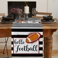 thumbnail image 5 of Table Runner Dresser Scarf 13 x 72 Inch Hello Football Black and White Stripes Table Runners Non-Slip Heat Kitchen Dining Table Decor for Kitchen Farmhouse Indoor Outdoor Home Party, 5 of 7