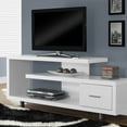 thumbnail image 3 of Monarch Specialties 60" Modern Art Deco Entertainment TV Stand w/ Drawer, White, 3 of 4