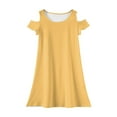 thumbnail image 5 of XADYUY Summer Dress for Girls 10-12 Casual A-Line Sleeveless Toddler Skater Solid Color Crew Neck Swing Twirl kids sundresses girls 4-16,Yellow 7-8 Years, 5 of 6